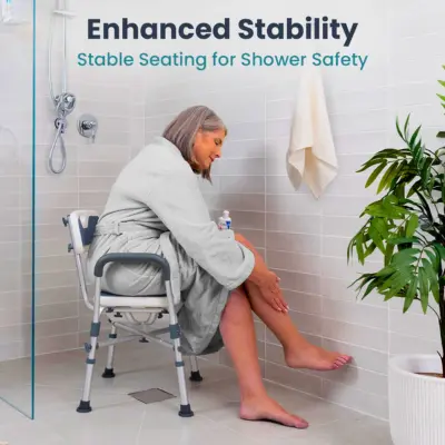 Heavy-Duty Shower Chair with U-Shaped Seat